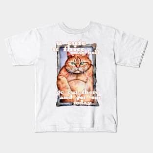 Thicc Cat Mantra Kids T-Shirt